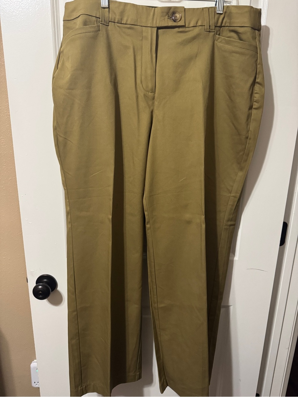 Lane Bryant Olive Dobby Straight Leg Pants